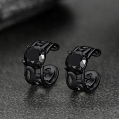 Brincos Ear Cuffs de Prata Esterlina com Pedras Celtas de Nascimento em 925