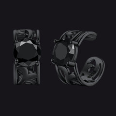 Brincos Ear Cuffs de Prata Esterlina com Pedras Celtas de Nascimento em 925