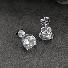Brincos de prata esterlina com zircônia cúbica e diamante para homens e mulheres