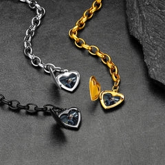 Pulseiras personalizadas com medalhão em formato de coração, presente memorial