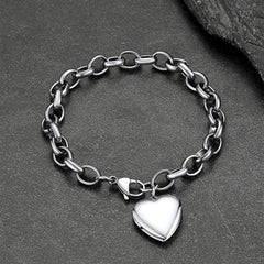 Pulseiras personalizadas com medalhão em formato de coração, presente memorial