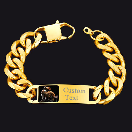 Customized Photo Cuban Chain Link Picture Gift Bracelet