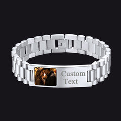 Customized Bar Watch Strap Chain Picture Bracelet