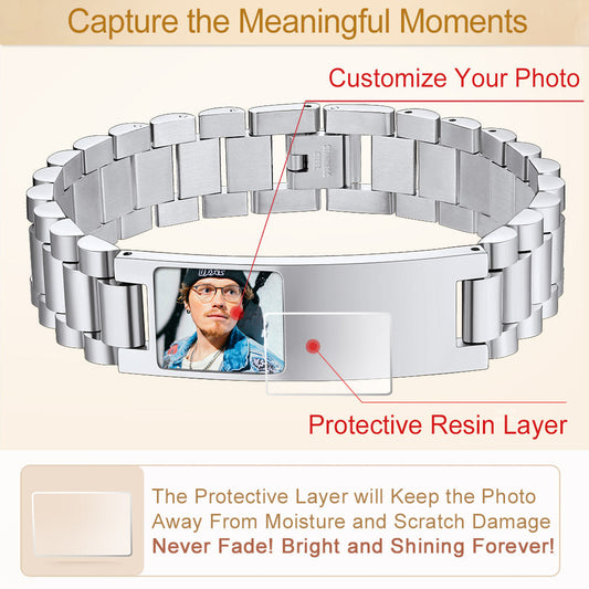 Customized Bar Watch Strap Chain Picture Bracelet