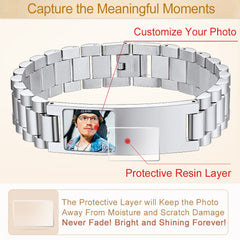 Customized Bar Watch Strap Chain Picture Bracelet