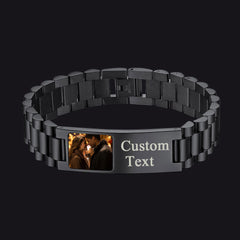 Customized Bar Watch Strap Chain Picture Bracelet