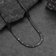 Gargantilha com corrente de cobra em espinha de peixe personalizada e gravada para mulheres e homens