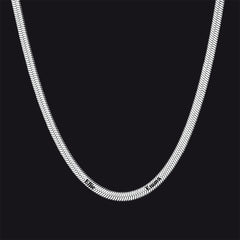 Colar gargantilha com nome gravado personalizado e corrente de cobra para mulheres e homens