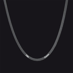 Colar gargantilha com nome gravado personalizado e corrente de cobra para mulheres e homens