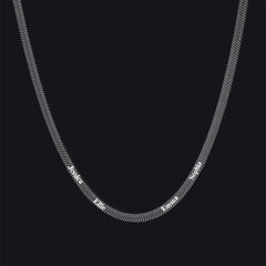 Colar gargantilha com nome gravado personalizado e corrente de cobra para mulheres e homens
