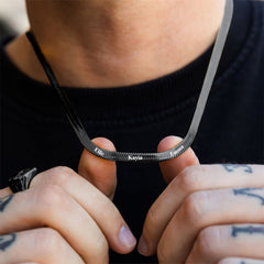Colar gargantilha com nome gravado personalizado e corrente de cobra para mulheres e homens