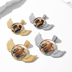 Colar com imagem de asas de anjo personalizadas, presente memorial para homens e mulheres