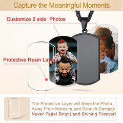 Colar com foto dupla face personalizada para identificação de cachorro, masculino e feminino