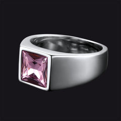 Anel minimalista com pedra preciosa para homens
