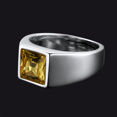 Anel minimalista com pedra preciosa para homens