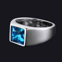 Anel minimalista com pedra preciosa para homens