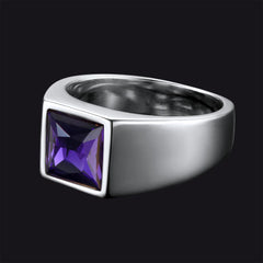 Anel minimalista com pedra preciosa para homens