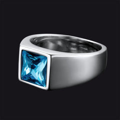 Anel minimalista com pedra preciosa para homens