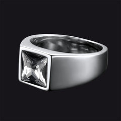 Anel minimalista com pedra preciosa para homens