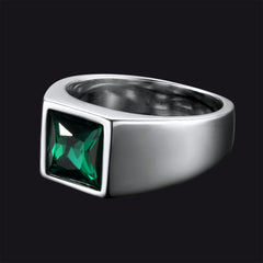 Anel minimalista com pedra preciosa para homens