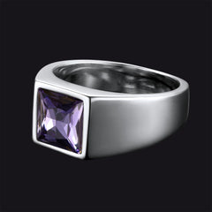 Anel minimalista com pedra preciosa para homens