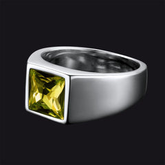 Anel minimalista com pedra preciosa para homens