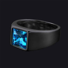 Anel minimalista com pedra preciosa para homens