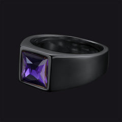 Anel minimalista com pedra preciosa para homens