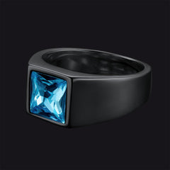 Anel minimalista com pedra preciosa para homens