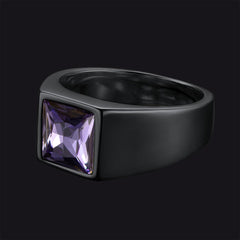 Anel minimalista com pedra preciosa para homens