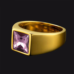 Anel minimalista com pedra preciosa para homens