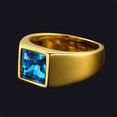 Anel minimalista com pedra preciosa para homens
