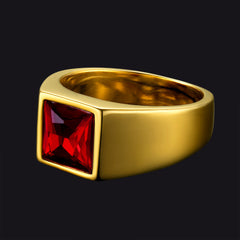 Anel minimalista com pedra preciosa para homens