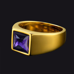 Anel minimalista com pedra preciosa para homens