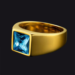 Anel minimalista com pedra preciosa para homens