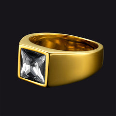 Anel minimalista com pedra preciosa para homens