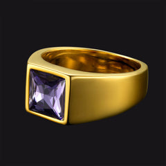 Anel minimalista com pedra preciosa para homens