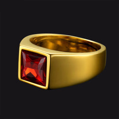 Anel minimalista com pedra preciosa para homens
