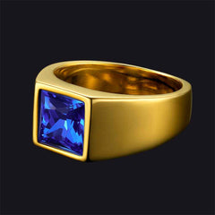Anel minimalista com pedra preciosa para homens