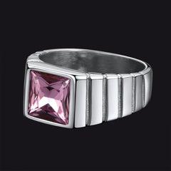 Anel de pedra de nascimento masculino