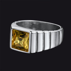 Anel de pedra de nascimento masculino