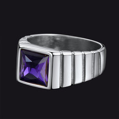 Anel de pedra de nascimento masculino