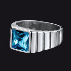 Anel de pedra de nascimento masculino