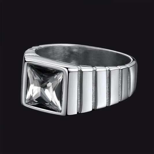 Anel de pedra de nascimento masculino