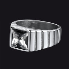 Anel de pedra de nascimento masculino