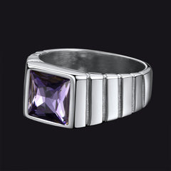 Anel de pedra de nascimento masculino