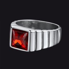 Anel de pedra de nascimento masculino