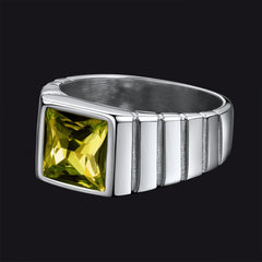 Anel de pedra de nascimento masculino