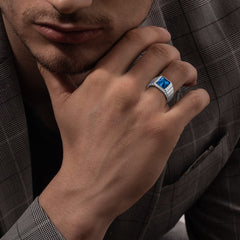 Anel de pedra de nascimento masculino