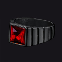 Anel de pedra de nascimento masculino